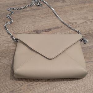 The Horse Cream Crossbody Bag with Silver Chain